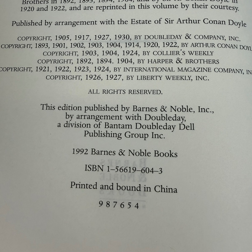 The Complete‎ Sherlock Holmes Arthur Conan Doyle Barnes & Noble Leatherback 1992 - Picture 8 of 8
